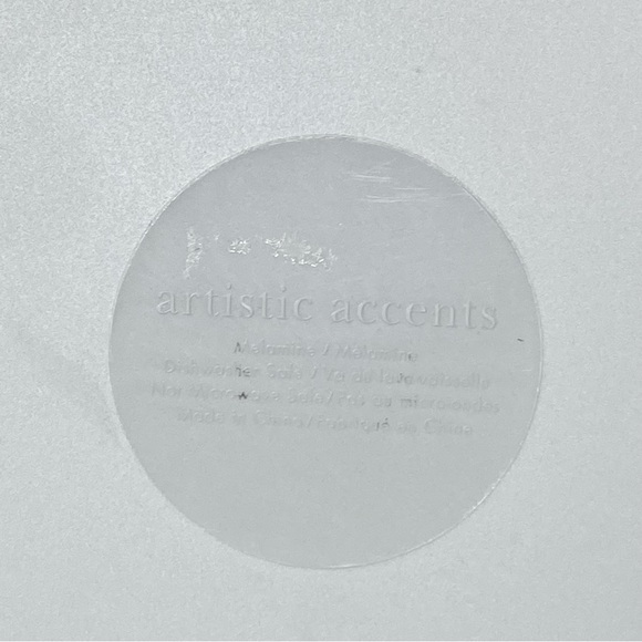 3 Artistic Accents Melamine 8.5” Swirl Plates Light Gray Salad/Dessert Dishes - Picture 6 of 7